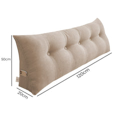 SOGA 2X 120cm Beige Triangular Wedge Bed Pillow Headboard Backrest Bedside Tatami Cushion Home Decor