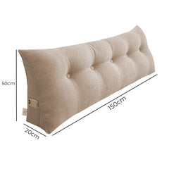 SOGA 2X 150cm Beige Triangular Wedge Bed Pillow Headboard Backrest Bedside Tatami Cushion Home Decor