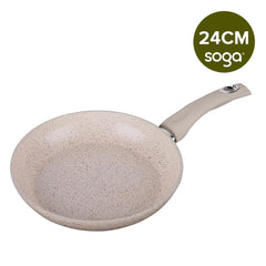 SOGA Non-Stick Fry Pan Marble Stone Ceramic Coated Skillet FryPan Cookware 24cm