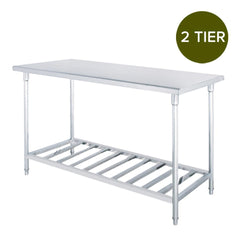 SOGA Commercial Catering Kitchen Stainless Steel Prep Work Bench Table 120*70*85cm