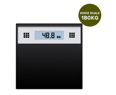 SOGA 2X 180kg Electronic Talking Scale Weight Fitness Glass Bathroom Scale LCD Display Stainless