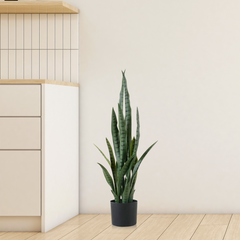 SOGA 2X 95cm Sansevieria Snake Artificial Plants with Black Plastic Planter Greenery, Home Office Decor