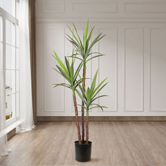 SOGA 150cm Artificial Natural Green Dracaena Yucca Tree Fake Tropical Indoor Plant Home Office Decor