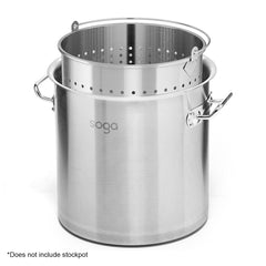 SOGA 2X 98L 18/10 Stainless Steel Perforated Stockpot Basket Pasta Strainer with Handle