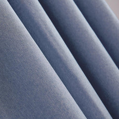Anyhouz Curtains 200cm Yale Blue Premium Plain Design Window Drape Curtains for Beedroom Living Room